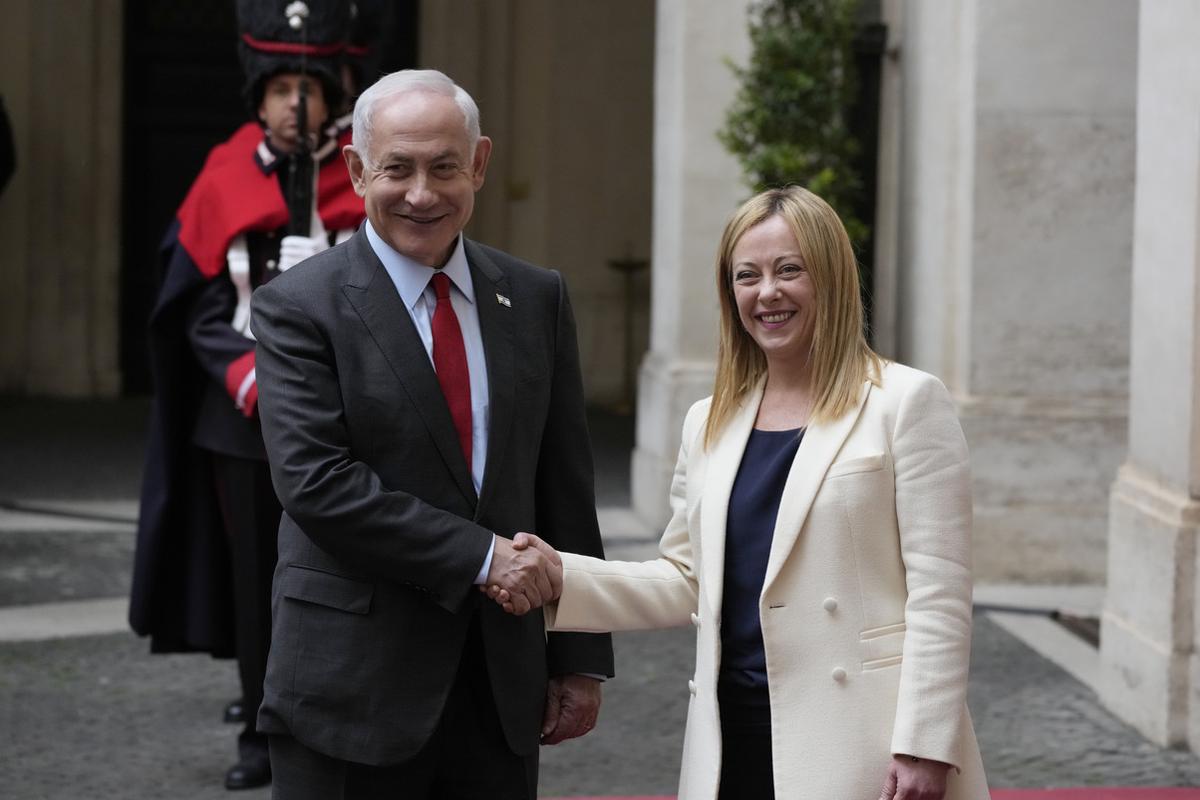 Giorgia Meloni incontra a Roma  il premier israeliano Benjamin Netanyahu