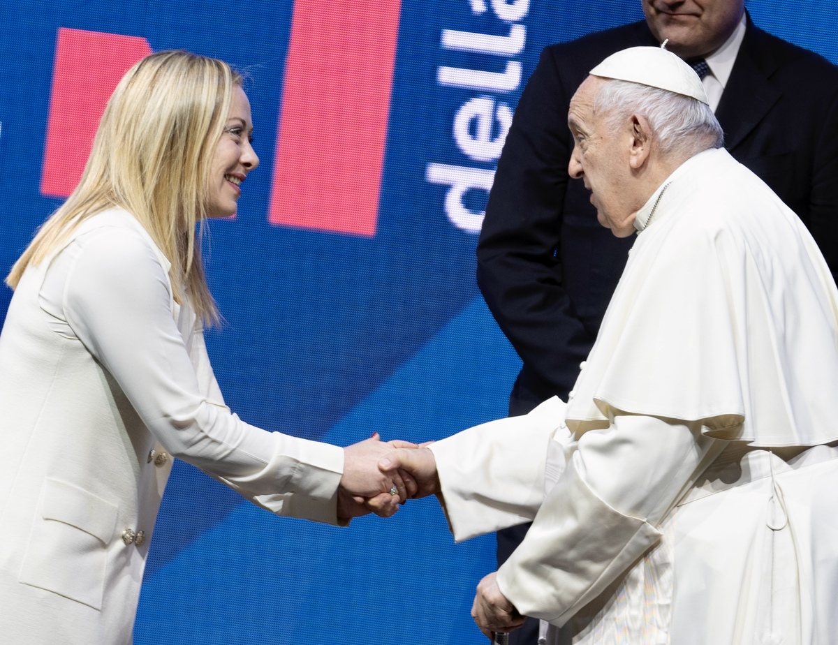 Papa Francesco riceve la Presidente Meloni agli Stati Generali della natalita' a Roma