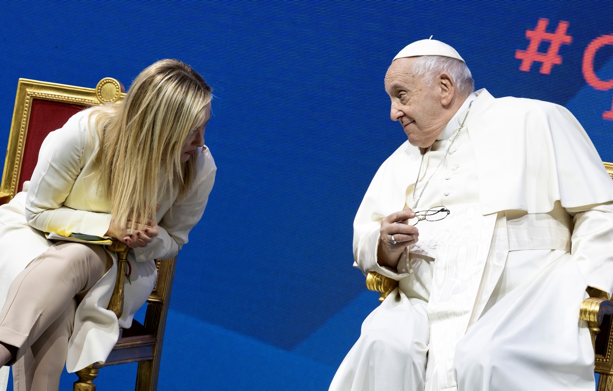 Papa Francesco riceve la Presidente Meloni agli Stati Generali della natalita' a Roma