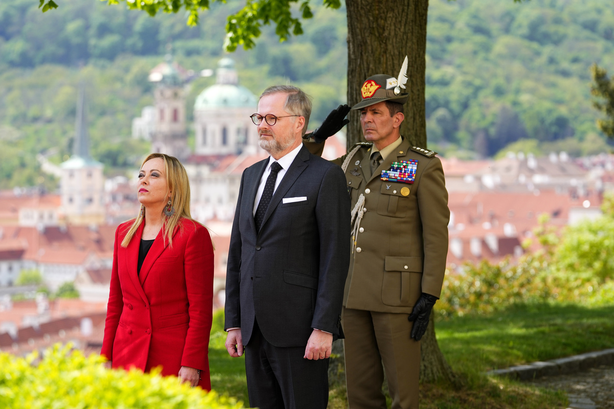La Presidente Giorgia Meloni a Praga
