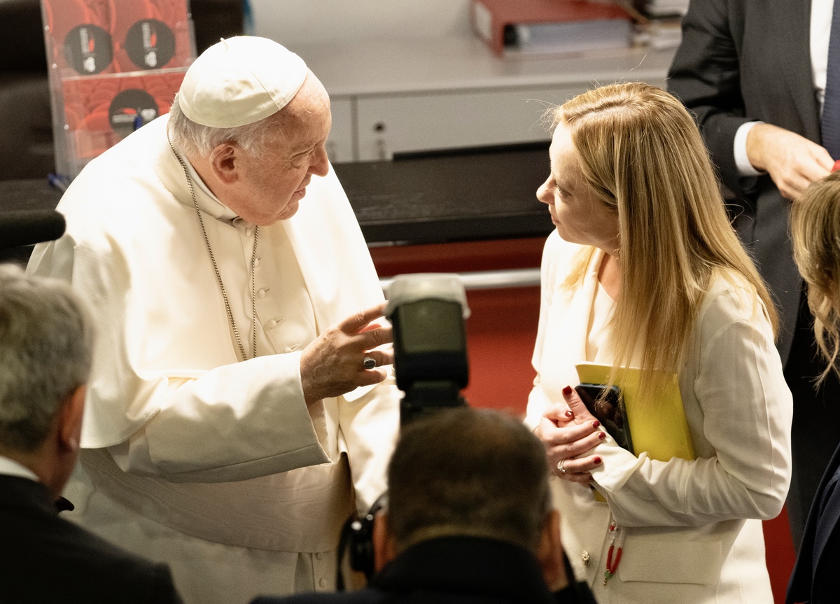 Papa Francesco riceve la Presidente Meloni agli Stati Generali della natalita' a Roma