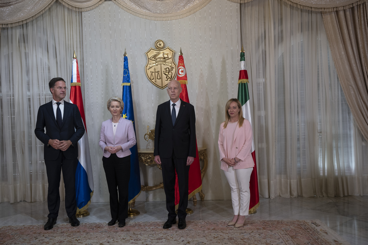 Giorgia Meloni a Tunisi, Vertice Von der Leyen, Rutte e Presidente Saied
