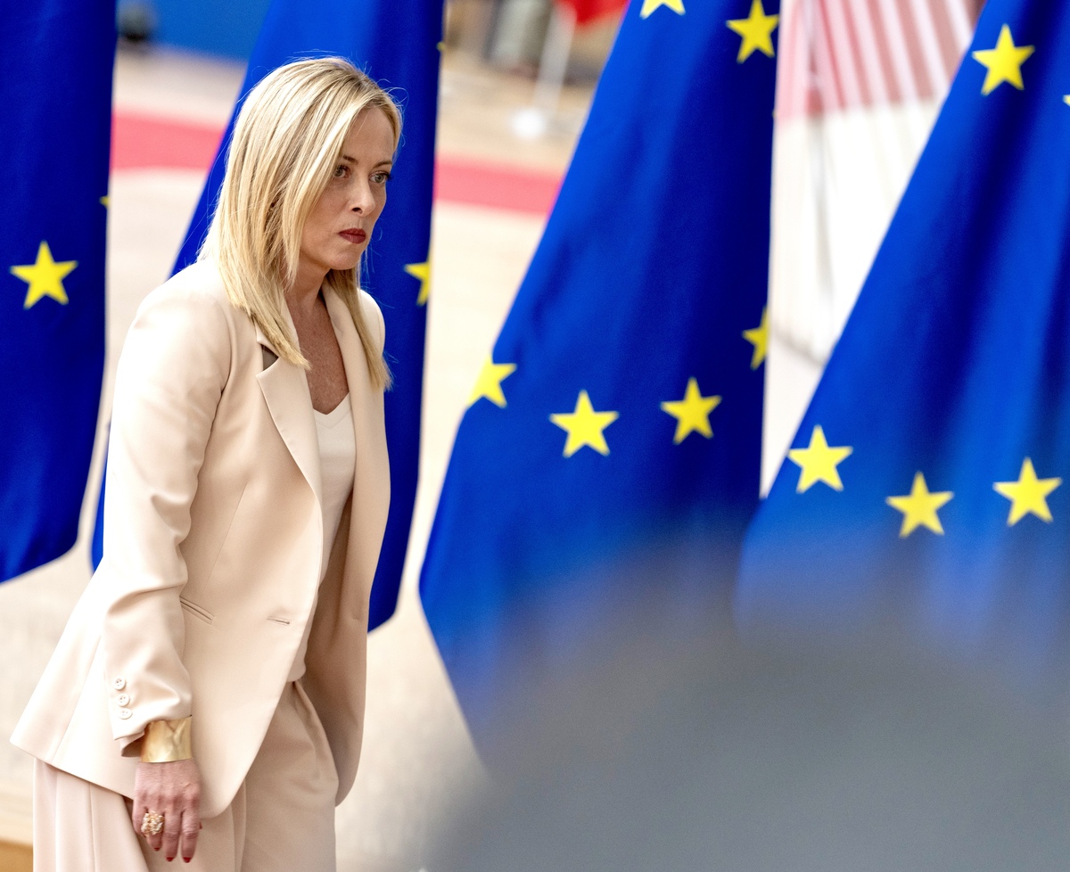 Giorgia Meloni al Consiglio Europeo a Bruxelles