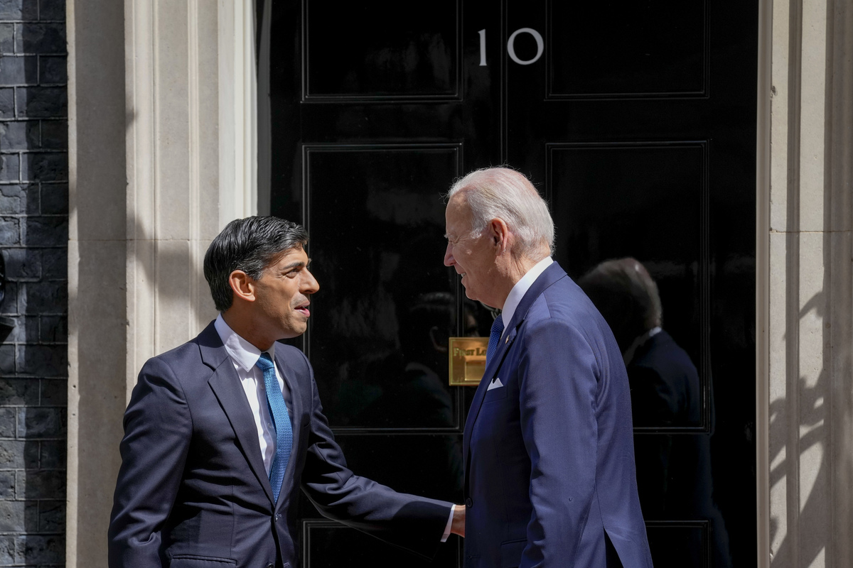 Joe Biden incontra Rishi Sunak a Downing Street
