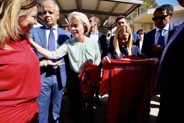 Ursula Van Der Leyen e Giorgia Meloni a Lampedusa