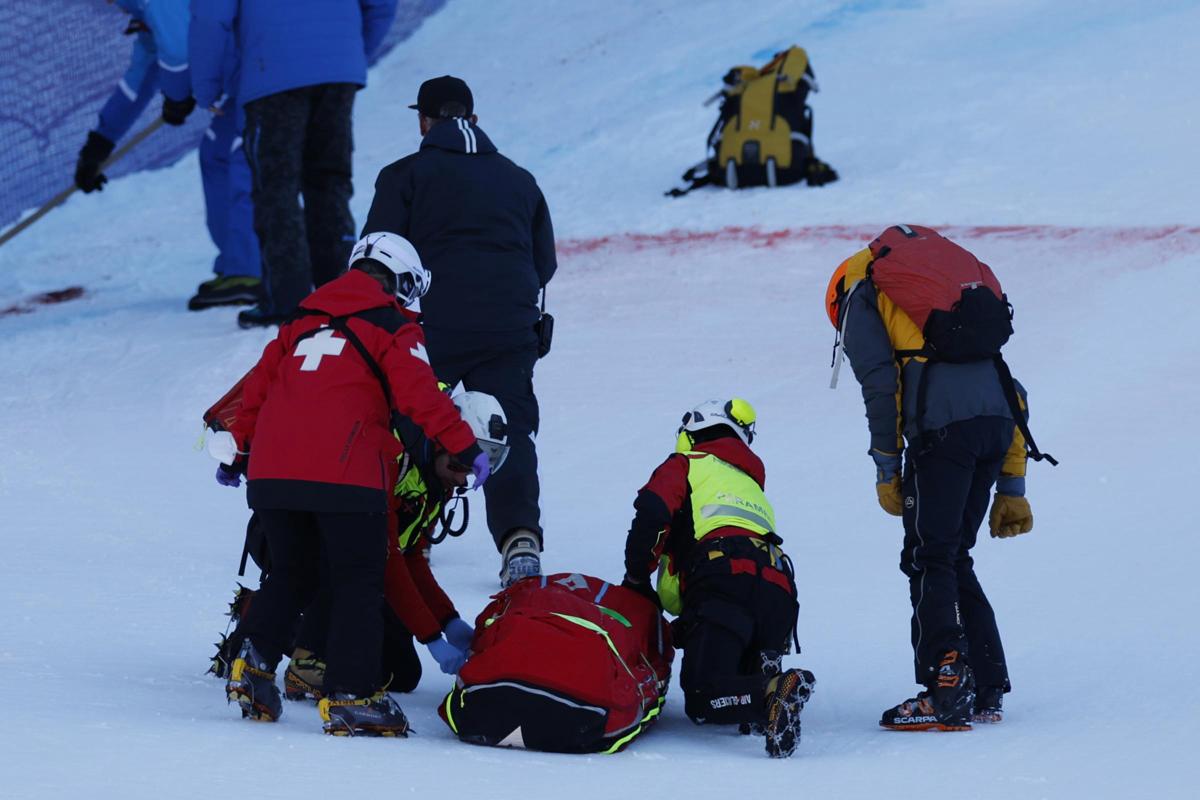 Aleksander Aamodt Kilde, terribile caduta a Wengen (foto Lapresse)