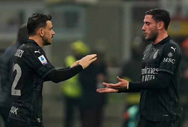 Davide Calabria e Alessandro Florenzi (foto Lapresse)