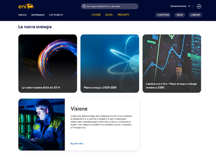 Eni: lanciato il nuovo sito web per raccontare il mondo dell'energia