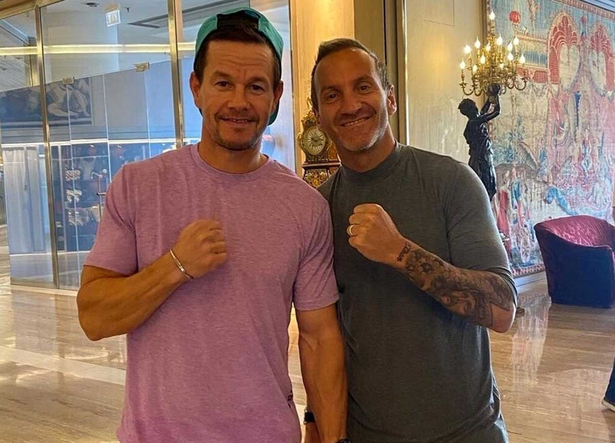 Fabrizio Iacorossi con l'attore Mark Wahlberg