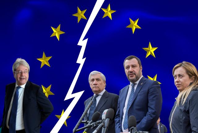 Rottura Gentiloni Salvini Tajani Meloni su UE