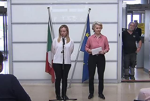 Giorgia Meloni e Ursula Vond Der Leyen