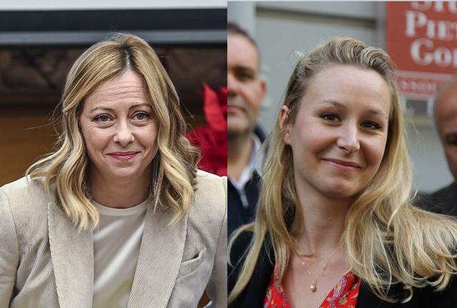 Giorgia Meloni e Marion Le Pen