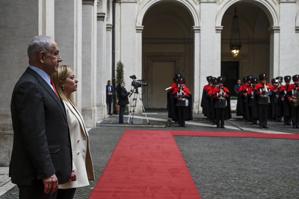 Giorgia Meloni incontra a Roma  il premier israeliano Benjamin Netanyahu