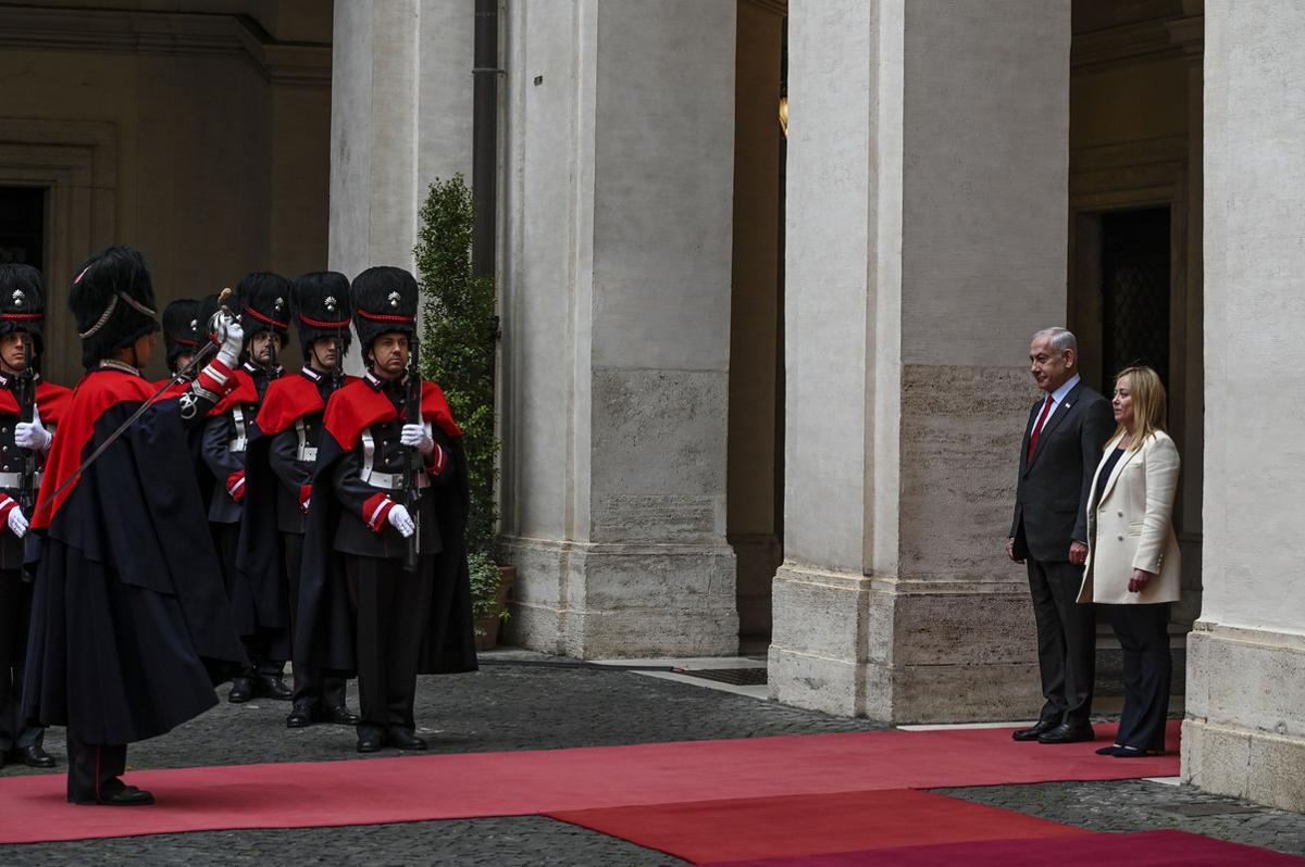 Giorgia Meloni incontra a Roma  il premier israeliano Benjamin Netanyahu