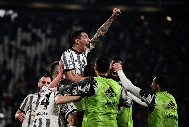 Di Maria festeggia il gol, poi annullato dal Var (foto Lapresse)