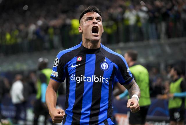 L'Inter di Lautaro (foto Lapresse) favorita per lo scudetto secondo le quota dei bookmakers