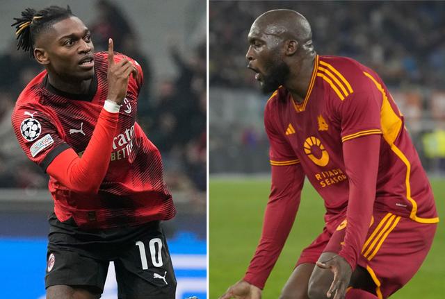 Rafael Leao e Romelu Lukaku (foto Lapresse)