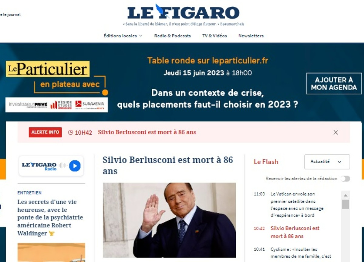 Le Figaro Apertura Berlusconi