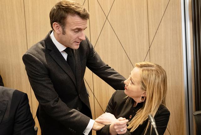 Emmanuel Macron e Giorgia Meloni