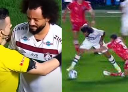 Marcelo choc, l'ex Real Madrid spezza la gamba all'avversario e scoppia a piangere. Video