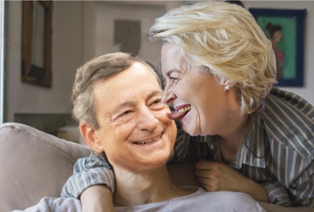 Mario Draghi e Ursula Von Der Leyen