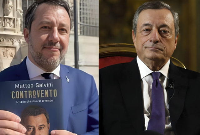 Matteo Salvini e Mario Draghi 