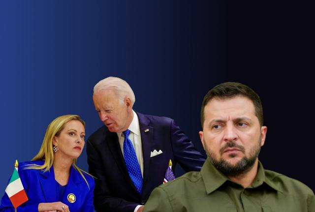 Giorgia Meloni Joe Biden Volodymyr Zelensky