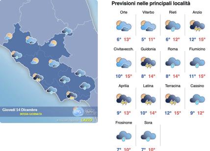 Meteo Roma 14 dicembre: cielo nero e pioggia lieve, poi la sciabolata gelida