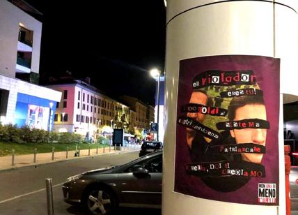 I manifesti di "Non una di meno" contro La Russa padre e figlio a Milano