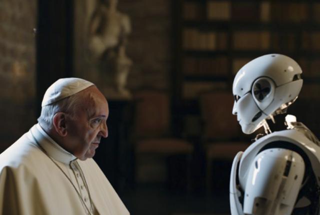 Papa Francesco parla con un'intelligenza artificiale