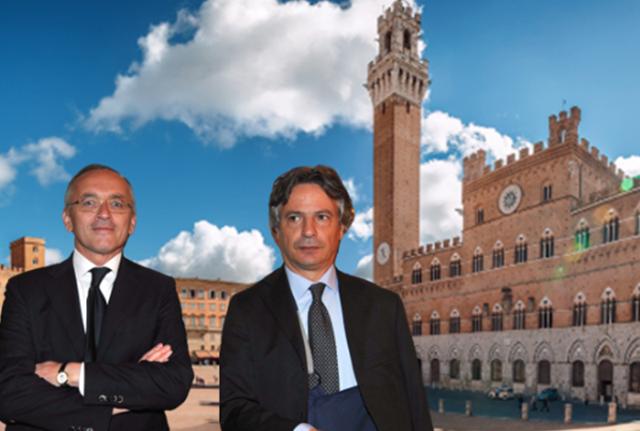 piazza del campo di siena In primo piano Giuseppe Mussari e Antonio Vigni