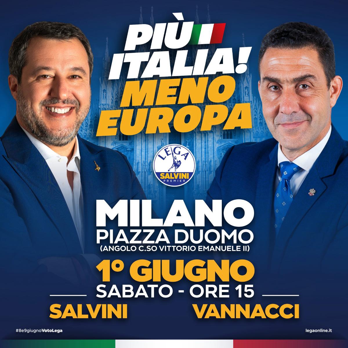 Salvini Vannacci a Milano