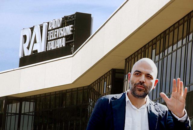 Roberto Saviano e la sede RAI di Saxa Rubra