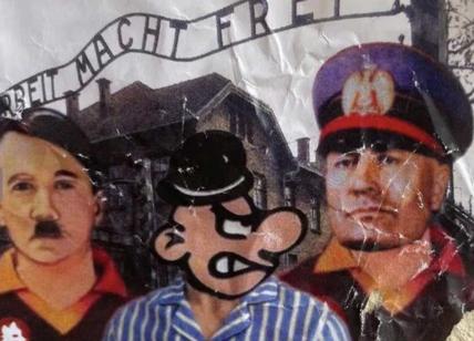 Vergogna ultrà: gli sticker di Hitler e Mussolini con la maglia romanista
