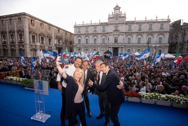 Giorgia Meloni e gli alleati di Centrodestra