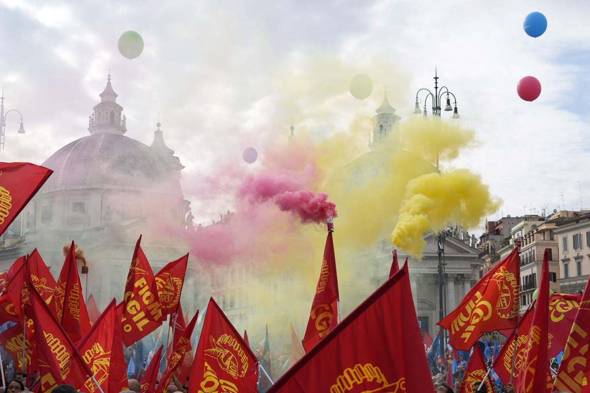 Manifestazione Stellantis a Roma in occasione dello sciopero generale