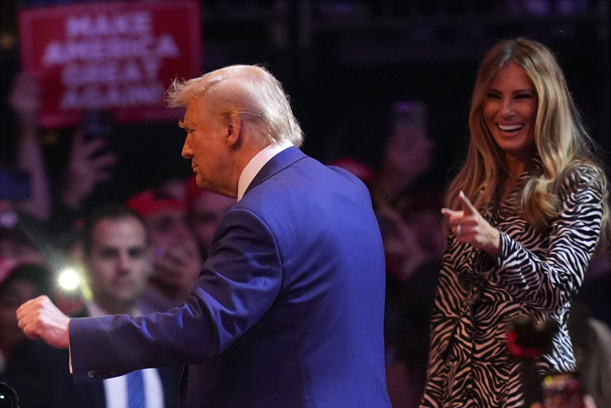 Candidato repubblicano alla presidenza, l'ex presidente Donald Trump e l'ex first lady Melania Trump.