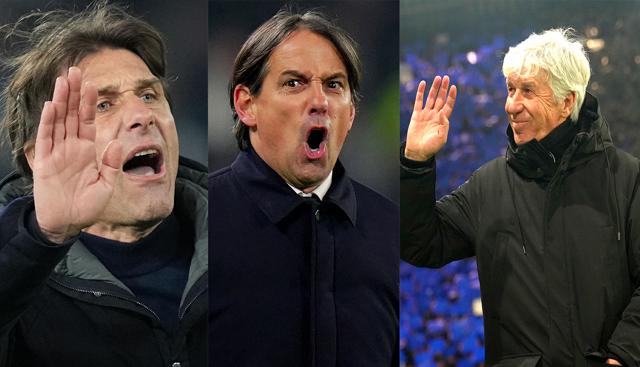 Antonio Conte, Simone Inzaghi, Gian Piero GasperinI - Foto Lapresse