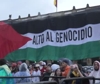 A Bogotà la maxi bandiera palestinese sulla facciata del Congresso