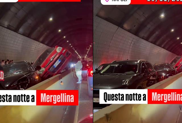 Napoli, maxi tamponamento nella Galleria Vittoria: quattro auto coinvolte. VIDEO