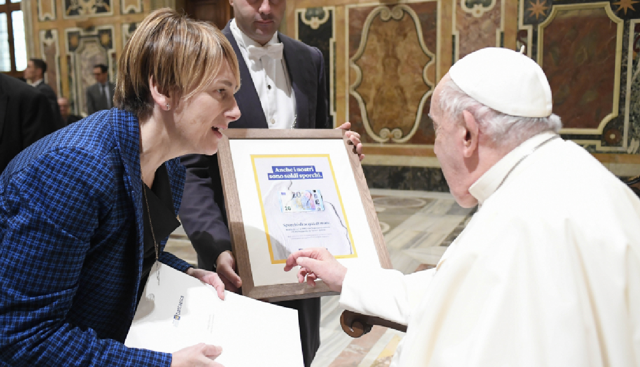 Banca Etica ricevuta in udienza da Papa Francesco in occasione del 25Â° anniversario