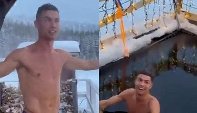 Cristiano Ronaldo, bagno gelido a -20 °C in Lapponia per Natale con la famiglia