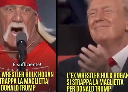 Hulk Hogan show a 70 anni, l'ex wrestler si strappa la maglietta per Trump: "Hanno sparato al mio eroe". VIDEO