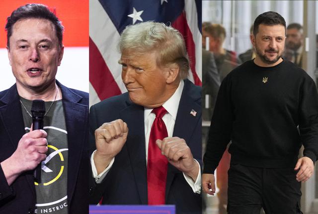 Elon Musk - Donald Trump - Volodymyr Zelenskyj