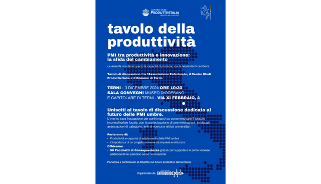 Terni, Entrobordo: presentato il primo 'Tavolo della ProduttivitÃ ' per le imprese umbre