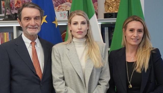 Attilio Fontana, Barbara Berlusconi e Francesca Caruso