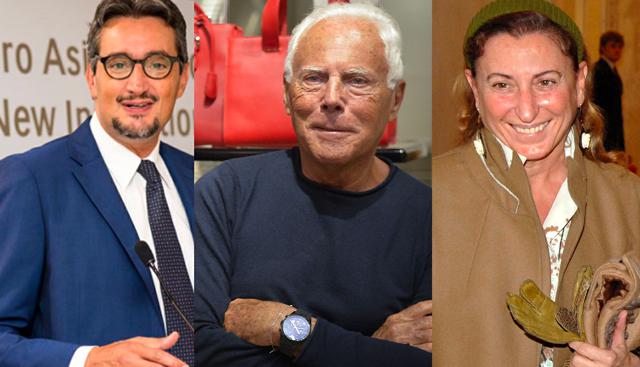 Giovanni Ferrero - Giorgio Armani - Miuccia Prada