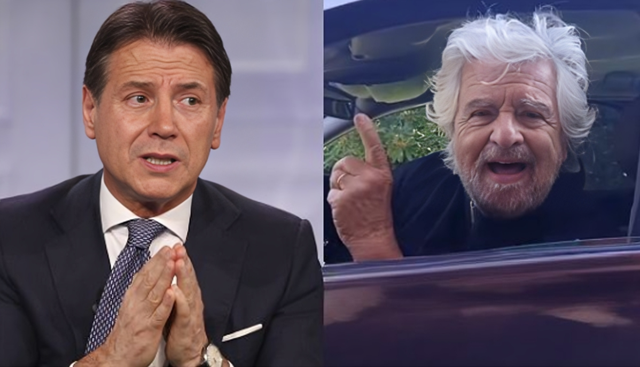 Giuseppe Conte e Beppe Grillo 