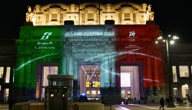 Gruppo FS: Milano Centrale si illumina per il countdown verso Milano Cortina 2026