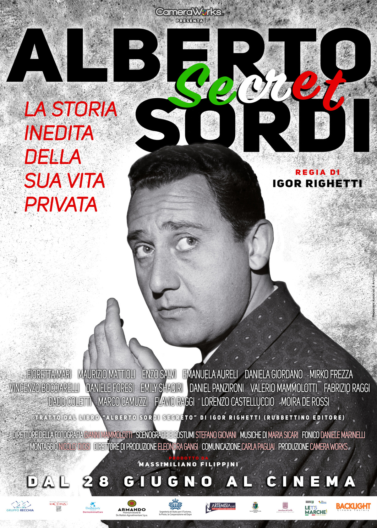 Locandina docufilm Alberto Sordi secret di Igor Righetti. Al cinema dal 28 giugno